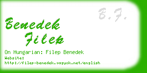 benedek filep business card
